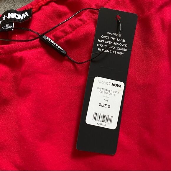 Fashion Nova Dress Only Missing You Cut Out Midi NEW - Picture 7 of 12